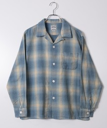 HOUSTON（ヒューストン）の「【22】〔HOUSTON ヒューストン〕ヘリンボーン オープンカラーチェックシャツ（シャツ/ブラウス）」