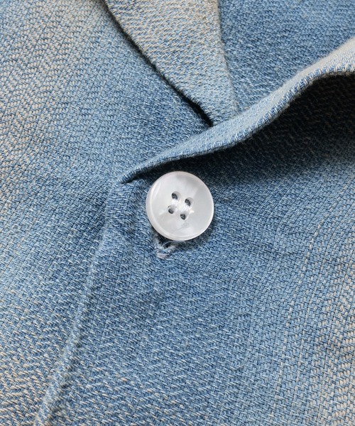 HOUSTON（ヒューストン）の「【22】〔HOUSTON/ヒューストン〕ヘリンボーン オープンカラーチェック ハーフスリーブシャツ（シャツ/ブラウス・メンズ・ブルー/ライトブルー/ブルー系2/ブルー系1・MEDIUM/LARGE）」の11枚目の写真