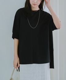 【好機能シリーズ】接触冷感|トリコットワイドプルオーバー|盛夏も涼しく上品に/洗練シルエット/セットアップ対応/オーバーサイズ/体型カバー