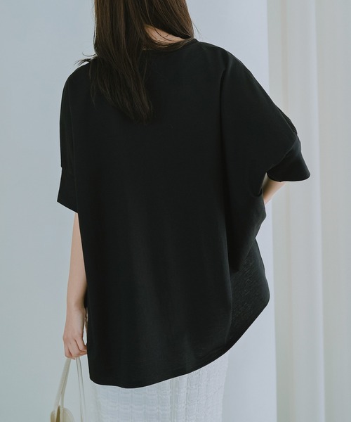 LAVEANGE(ラビアンジェ)の「【好機能シリーズ】接触冷感|トリコットワイドプルオーバー(Tシャツ/カットソー・レディース・ブラック/グレー/ドット/ベージュ/インディゴブルー/ネイビー/ダークブラウン・M/LL/3L/4L/5L)」の20枚目の写真