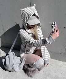 Never mind the XU / Chikashitsu+ | 【nmtc+】border horn zip up hoodie / 【エヌエムティーシープラス】ボーダーツノジップアップパーカー(パーカー)