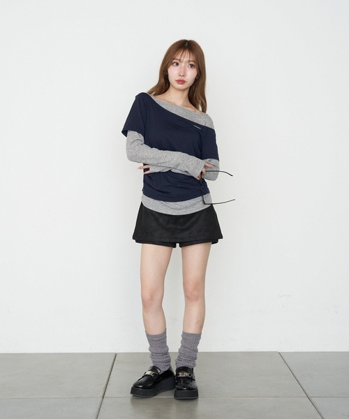 RAY CASSIN（レイカズン）の「オフショルレイヤードロンT（Tシャツ/カットソー・レディース・ホワイト/ホワイト系その他/ベージュ系その他2/グレー系その他2・FREE）」の16枚目の写真