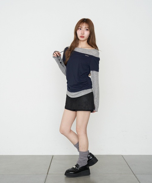 RAY CASSIN（レイカズン）の「オフショルレイヤードロンT（Tシャツ/カットソー・レディース・ホワイト/ホワイト系その他/ベージュ系その他2/グレー系その他2・FREE）」の19枚目の写真