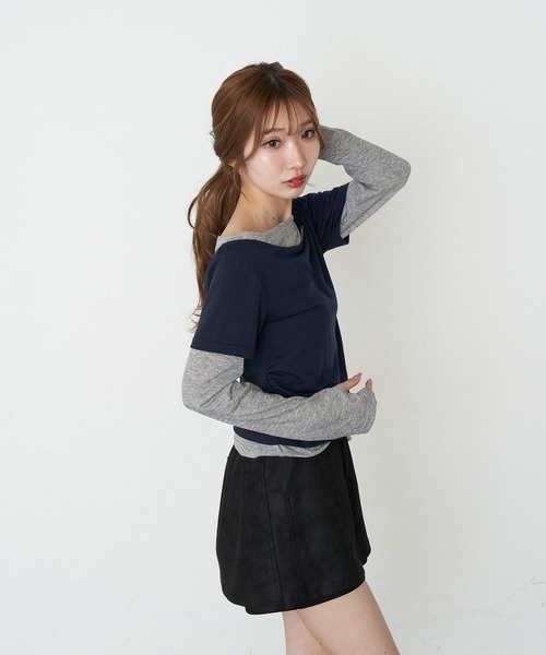 RAY CASSIN（レイカズン）の「オフショルレイヤードロンT（Tシャツ/カットソー・レディース・ホワイト/ホワイト系その他/ベージュ系その他2/グレー系その他2・FREE）」の14枚目の写真