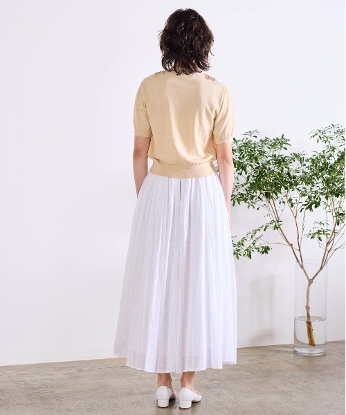 Marilyn Moon(マリリンムーン)の「sheer check tuck gather skirt(スカート・レディース・ネイビー/グレー/オフホワイト・FREE)」の8枚目の写真