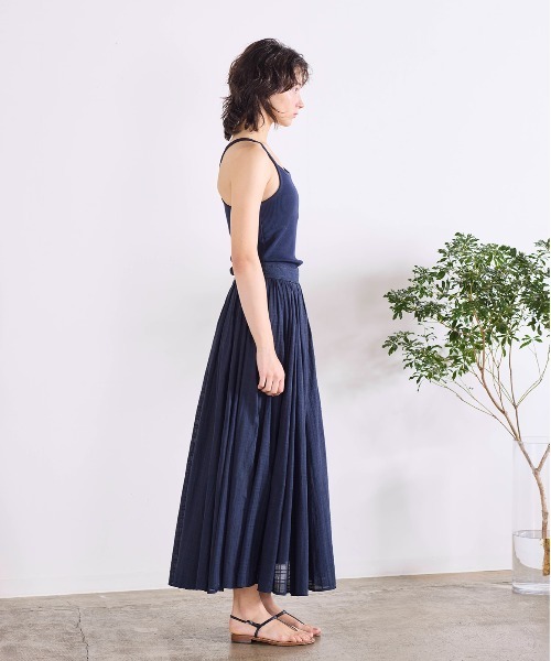 Marilyn Moon(マリリンムーン)の「sheer check tuck gather skirt(スカート・レディース・ネイビー/グレー/オフホワイト・FREE)」の12枚目の写真