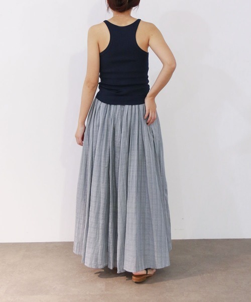 Marilyn Moon(マリリンムーン)の「sheer check tuck gather skirt(スカート・レディース・ネイビー/グレー/オフホワイト・FREE)」の16枚目の写真