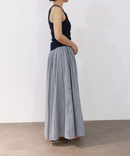 Marilyn Moon(マリリンムーン)の「sheer check tuck gather skirt(スカート・レディース・ネイビー/グレー/オフホワイト・FREE)」の15枚目の写真