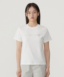 ウーマンクールコットンレインボークーパーロゴTシャツホワイト