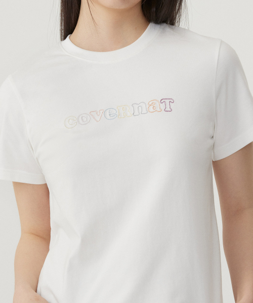 COVERNAT WOMAN(カバーナットウーマン)の「ウーマンクールコットンレインボークーパーロゴTシャツホワイト(Tシャツ/カットソー・レディース・その他・WS/WM/LARGE)」の7枚目の写真