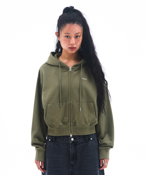 AMESWORLDWIDE(アメスワールドワイド)の「BASIC SMALL LOGO HOODIE ZIP UP KHAKI(パーカー・レディース・その他・LARGE/MEDIUM/SMALL)」の2枚目の写真