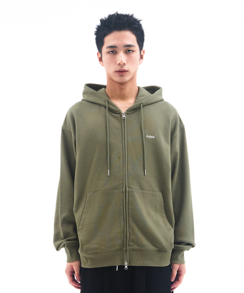 AMESWORLDWIDE(アメスワールドワイド)の「BASIC SMALL LOGO HOODIE ZIP UP KHAKI(パーカー・レディース・その他・LARGE/MEDIUM/SMALL)」の3枚目の写真