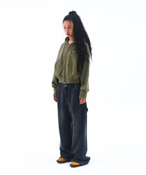 AMESWORLDWIDE(アメスワールドワイド)の「BASIC SMALL LOGO HOODIE ZIP UP KHAKI(パーカー・レディース・その他・LARGE/MEDIUM/SMALL)」の4枚目の写真
