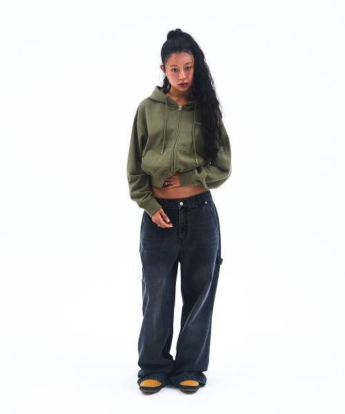 AMESWORLDWIDE(アメスワールドワイド)の「BASIC SMALL LOGO HOODIE ZIP UP KHAKI(パーカー・レディース・その他・LARGE/MEDIUM/SMALL)」の6枚目の写真