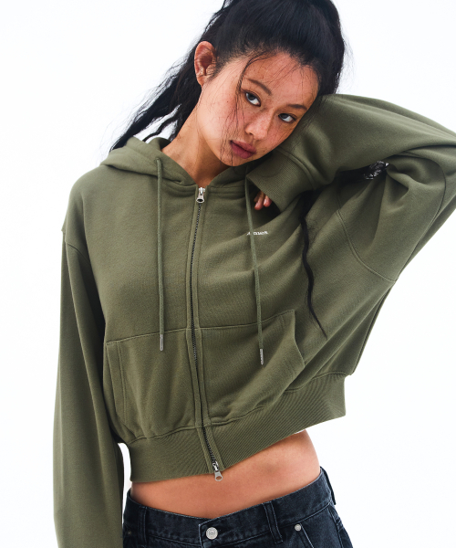 AMESWORLDWIDE(アメスワールドワイド)の「BASIC SMALL LOGO HOODIE ZIP UP KHAKI(パーカー・レディース・その他・LARGE/MEDIUM/SMALL)」の8枚目の写真