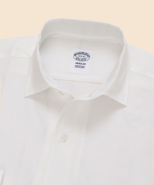 BROOKS BROTHERS（ブルックスブラザーズ）の「リプロダクト　リネン　ワンピースカラー　ドレスシャツ　Regular Fit（ビジネスシャツ・メンズ・ネイビー/ホワイト・17-34/16-33/15 1/2-32/15-32/14 1/2-31/16 1/2-33）」の13枚目の写真