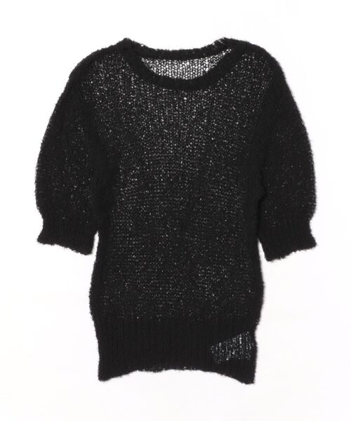 Now me. by NYLON JAPAN（ナウミーバイナイロンジャパン）の「サマーフィエザーシアープルオーバー（ニット/セーター・レディース・ブラック/ホワイト・FREE）」の2枚目の写真