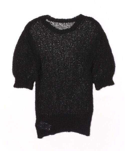 Now me. by NYLON JAPAN（ナウミーバイナイロンジャパン）の「サマーフィエザーシアープルオーバー（ニット/セーター・レディース・ブラック/ホワイト・FREE）」の3枚目の写真