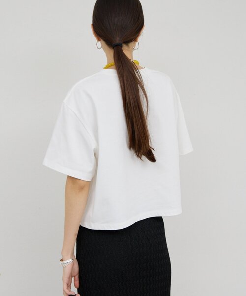 GALLARDAGALANTE（ガリャルダガランテ）の「クロップドTee（Tシャツ/カットソー・レディース・ブラック/ホワイト/オレンジ・FREE）」の6枚目の写真