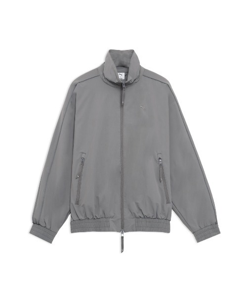 PUMA(プーマ)の「PUMA STAND COLLAR JACKET(プーマ スタンドカラージャケット)(ブルゾン・メンズ・グレー系/ベージュ系/ブラック系・LARGE/MEDIUM/SMALL/X-SMALL)」の1枚目の写真