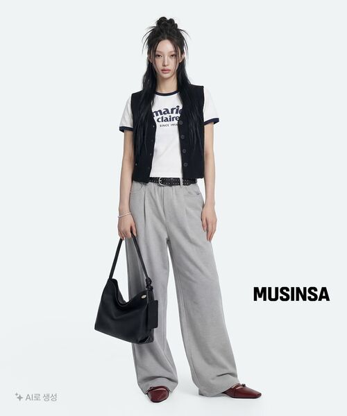 MUSINSA STANDARD WOMAN（ムシンサスタンダードウーマン）の「ウィメンズミニブークルボタンニットベスト[ブラック]（ベスト・レディース・その他・S/M）」の8枚目の写真