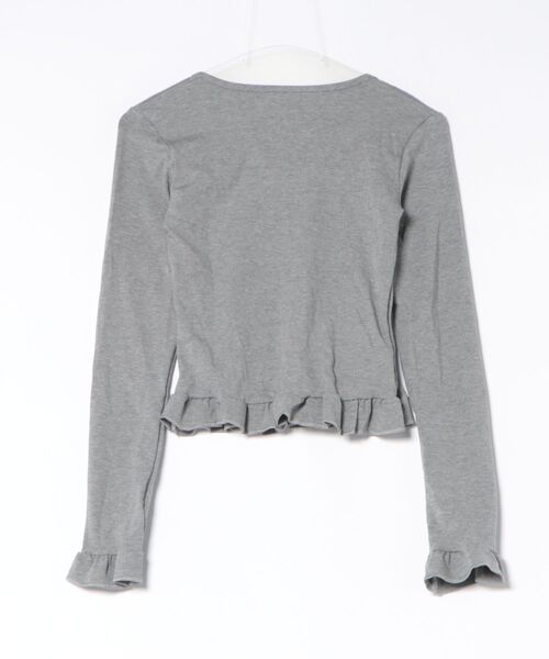 Ritzy(リッツィー)の「ラッフルスクエアネックトップス(Tシャツ/カットソー・レディース・グレー/ブラック・L/M)」の9枚目の写真