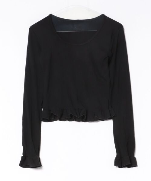 Ritzy(リッツィー)の「ラッフルスクエアネックトップス(Tシャツ/カットソー・レディース・グレー/ブラック・L/M)」の11枚目の写真