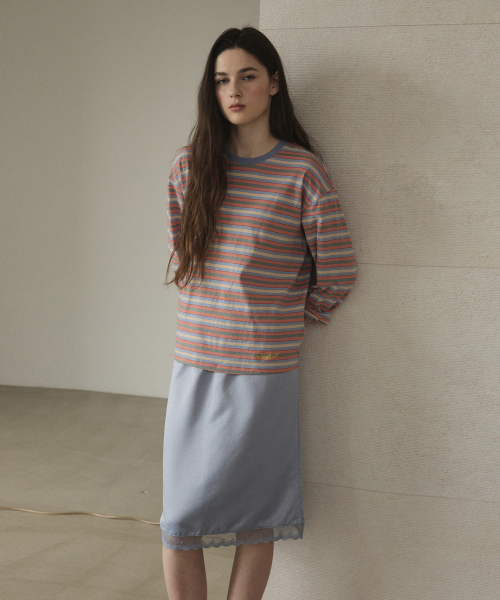 STUDIO&PARC(スタジオアンドパルク)の「Multi Striped T-Shirt_Blue(Tシャツ/カットソー・レディース・ブルー・FREE)」の3枚目の写真