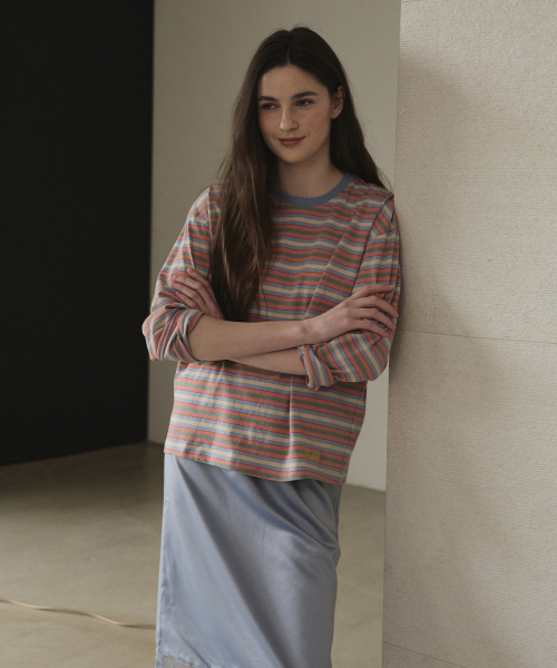 STUDIO&PARC(スタジオアンドパルク)の「Multi Striped T-Shirt_Blue(Tシャツ/カットソー・レディース・ブルー・FREE)」の4枚目の写真