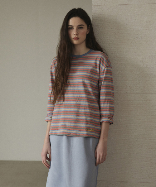 STUDIO&PARC(スタジオアンドパルク)の「Multi Striped T-Shirt_Blue(Tシャツ/カットソー・レディース・ブルー・FREE)」の5枚目の写真