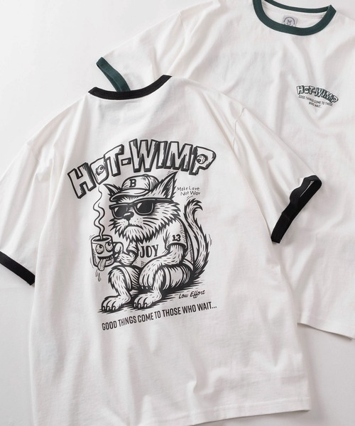 make a ray!(メイク ア レイ!)の「【84】ヴィンテージライク バックプリント クールタッチ 接触冷感 リンガーTシャツ/ユニセックス/レディース/メンズ(Tシャツ/カットソー・メンズ・ブラック系その他/ブラック/レッド/グリーン・L/M)」の2枚目の写真