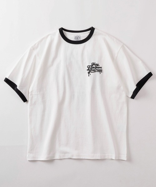 make a ray!(メイク ア レイ!)の「【84】ヴィンテージライク バックプリント クールタッチ 接触冷感 リンガーTシャツ/ユニセックス/レディース/メンズ(Tシャツ/カットソー・メンズ・ブラック系その他/ブラック/レッド/グリーン・L/M)」の5枚目の写真