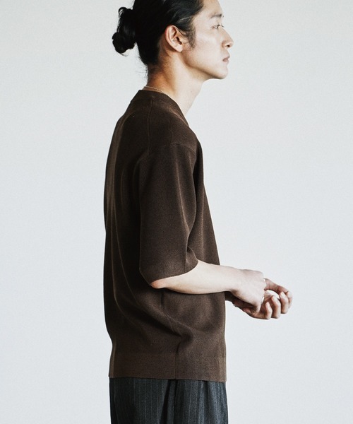 WYM LIDNM（ウィム バイ リドム）の「AZE H/S KNIT HENLEY（ニット/セーター・メンズ・グレー/ブラウン/チャコール・S/M/L）」の15枚目の写真