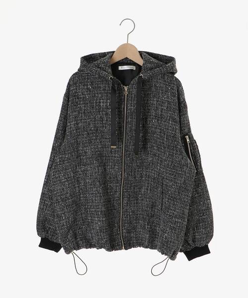 MAJESTIC LEGON（マジェスティックレゴン）の「キラキラツイードミディブルゾン（ブルゾン・レディース・アイボリー/ピンク/ブラック・MEDIUM）」の7枚目の写真