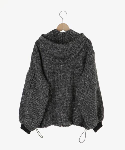 MAJESTIC LEGON（マジェスティックレゴン）の「キラキラツイードミディブルゾン（ブルゾン・レディース・アイボリー/ピンク/ブラック・MEDIUM）」の8枚目の写真