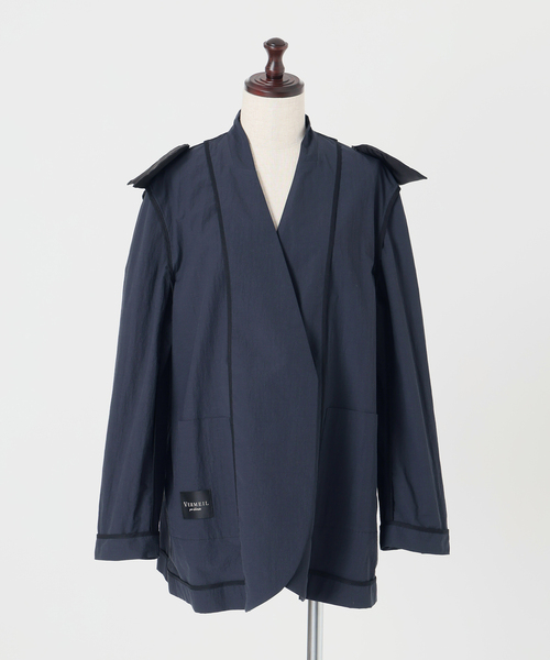 VERMEIL par iena(ヴェルメイユパーイエナ)の「《手洗い可》Dry Touch Collarless ジャケット(ノーカラージャケット・レディース・ネイビー・38/36)」の14枚目の写真