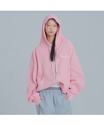 FRANTICSERVICE（フランティックサービス）の「オーバーサイズワッフルフードジップアップ - ピンク（パーカー）」