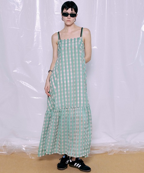 美品　maison special チェックキャミワンピース PRE-ORDER】Multi Check Cami Dress/マルチチェックキャミワンピース