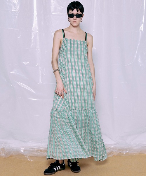MAISON SPECIAL(メゾンスペシャル)の「Multi Check Cami Dress/マルチチェックキャミワンピース(ワンピース・レディース・グリーン/ブルー/ブラック・36/38)」の5枚目の写真