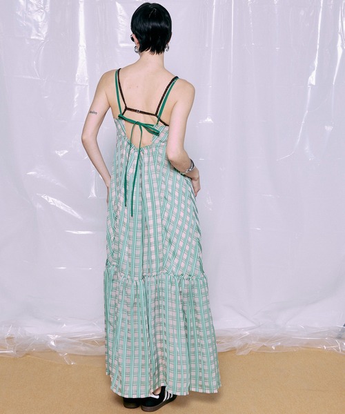 MAISON SPECIAL(メゾンスペシャル)の「Multi Check Cami Dress/マルチチェックキャミワンピース(ワンピース・レディース・グリーン/ブルー/ブラック・36/38)」の8枚目の写真
