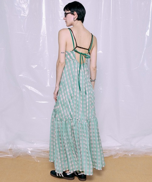 MAISON SPECIAL(メゾンスペシャル)の「Multi Check Cami Dress/マルチチェックキャミワンピース(ワンピース・レディース・グリーン/ブルー/ブラック・36/38)」の9枚目の写真