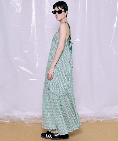 MAISON SPECIAL(メゾンスペシャル)の「Multi Check Cami Dress/マルチチェックキャミワンピース(ワンピース・レディース・グリーン/ブルー/ブラック・36/38)」の10枚目の写真