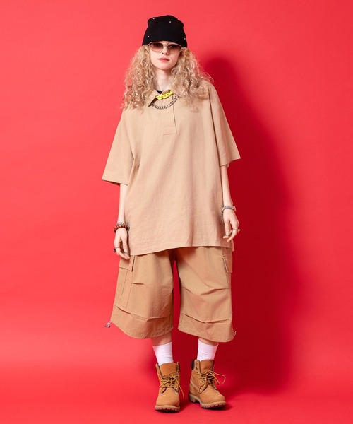 a.p.o.v.(エーピーオービー)の「a.p.o.v. ライトコットンバギーカーゴハーフパンツ(カーゴパンツ・メンズ・ブラック/チャコール/ベージュ/カーキ・ONESIZE)」の12枚目の写真