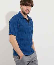 HIDEAWAYS NICOLE | 【WEB限定】ウェーブタックジャガードスキッパーポロシャツ(ポロシャツ)