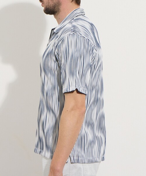 HIDEAWAYS NICOLE（ハイダウェイニコル）の「【WEB限定】ウェーブタックジャガードスキッパーポロシャツ（ポロシャツ・メンズ・グレー/ブルー/ホワイト/ネイビー/ブラック・L/M/XL）」の12枚目の写真