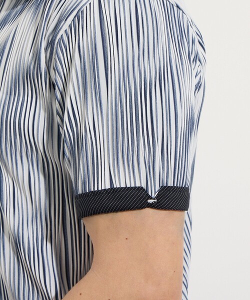 HIDEAWAYS NICOLE（ハイダウェイニコル）の「【WEB限定】ウェーブタックジャガードスキッパーポロシャツ（ポロシャツ・メンズ・グレー/ブルー/ホワイト/ネイビー/ブラック・L/M/XL）」の17枚目の写真