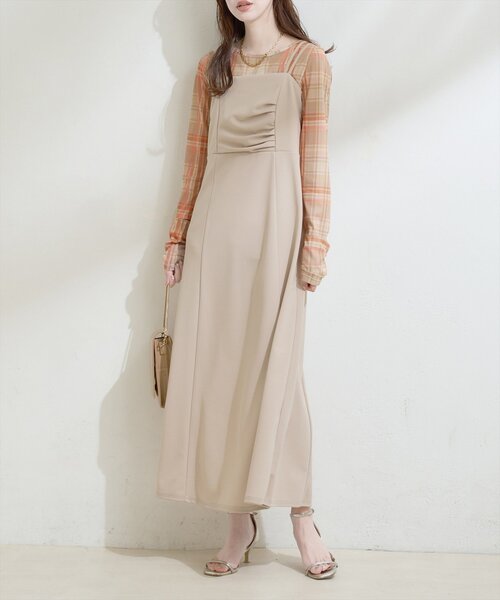 natural couture（ナチュラルクチュール）の「チュールチェックトップス（Tシャツ/カットソー・レディース・ブラウン/グレー/ベージュ・FREE）」の21枚目の写真