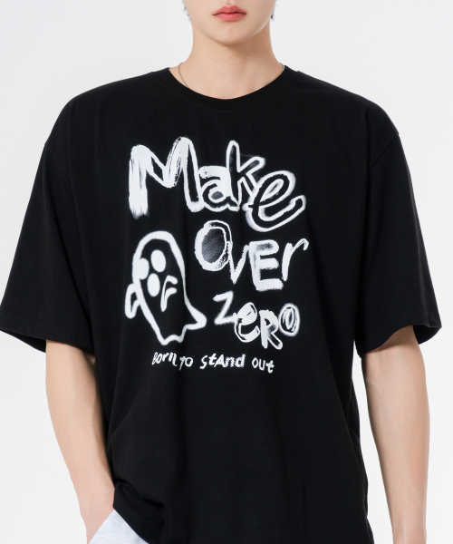MOZMOZ(モズモズ)の「ゴーストドローイングオーバーサイズ半袖Tシャツブラック(Tシャツ/カットソー・レディース・その他・1/2/3)」の3枚目の写真