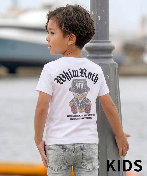 adamsJUGGLER(アダムスジャグラー)の「W/R R.S ベアーティーキッズ(Tシャツ/カットソー・キッズ・ホワイト/ブラック・100/130/120/110/150)」の2枚目の写真