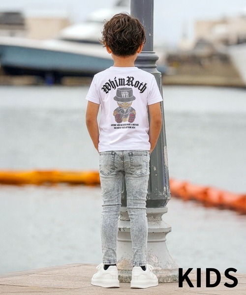 adamsJUGGLER(アダムスジャグラー)の「W/R R.S ベアーティーキッズ(Tシャツ/カットソー・キッズ・ホワイト/ブラック・100/130/120/110/150)」の7枚目の写真